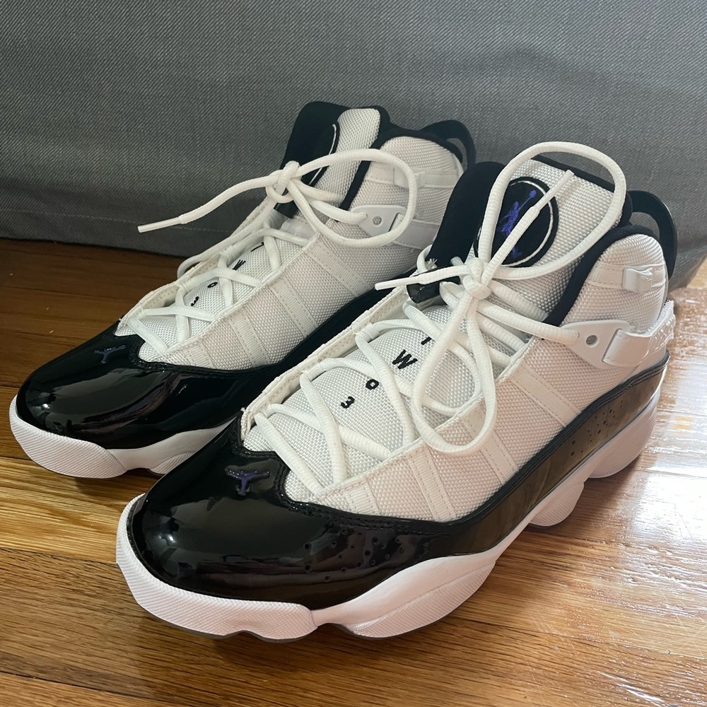 Air Jordan 6 rings white and black sneakers